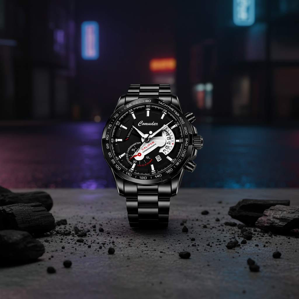 Reloj Urbano con Fondo de Carbón
