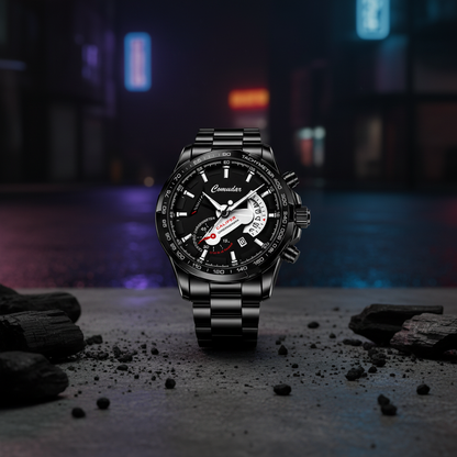 Reloj Urbano con Fondo de Carbón